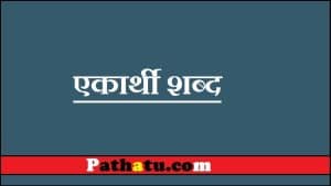 एकार्थी शब्द अथवा एकार्थक शब्द किसे कहते हैं? उदाहरण